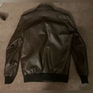 Leather bomber jacket